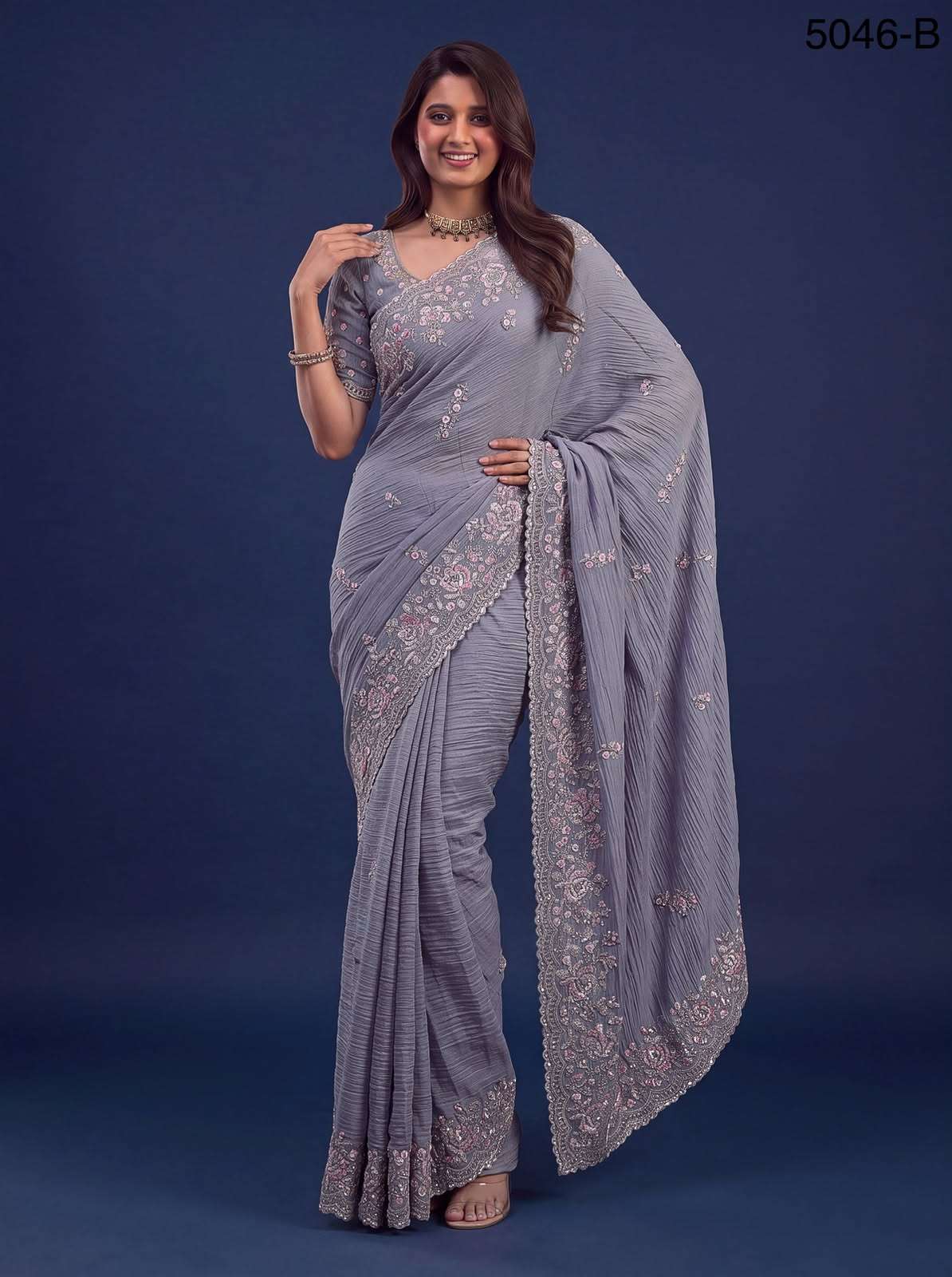  Extraordinary with Beautiful Color made of Premium Pure Bamburg fabric Wedding Saree wholesale in surat 5046
